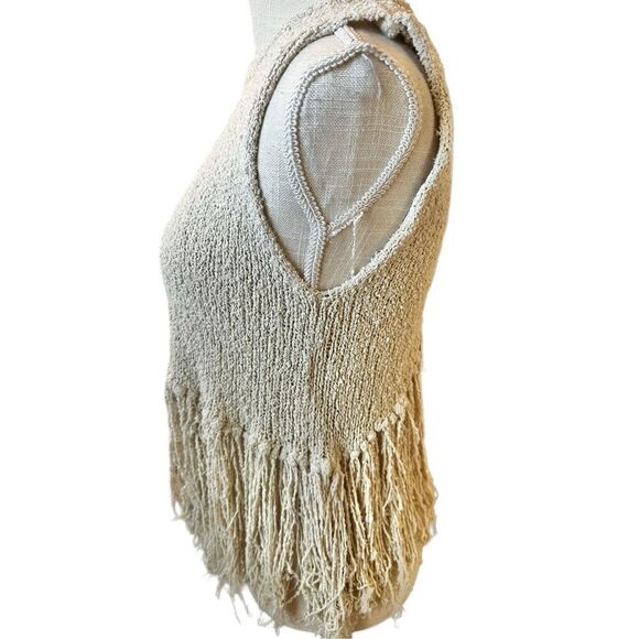 ALC Sleeveless Popcorn Silk Fringe Boho Size Small - Picture 2 of 9